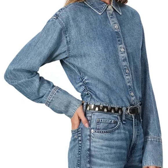 Rag & Bone Classic Blue Denim Shirt M - Picture 4 of 15